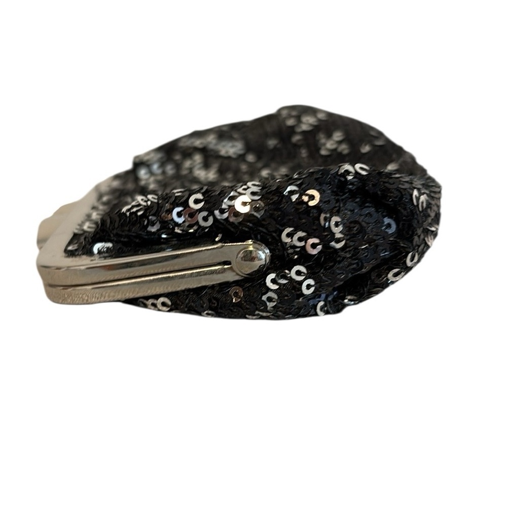 Victoria's Secret Black Sequin Coin Purse Kiss Lock  Silvertone Hardware - Picture 3 of 6